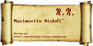 Maximovits Niobé névjegykártya